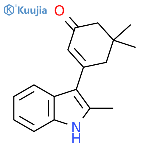 2-Cyclohexen-1-one, 5,5-dimethyl-3-(2-methyl-1H-indol-3-yl)- structure