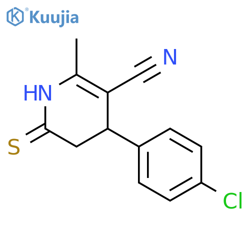 3-Pyridinecarbonitrile,4-(4-chlorophenyl)-1,4,5,6-tetrahydro-2-methyl-6-thioxo- structure
