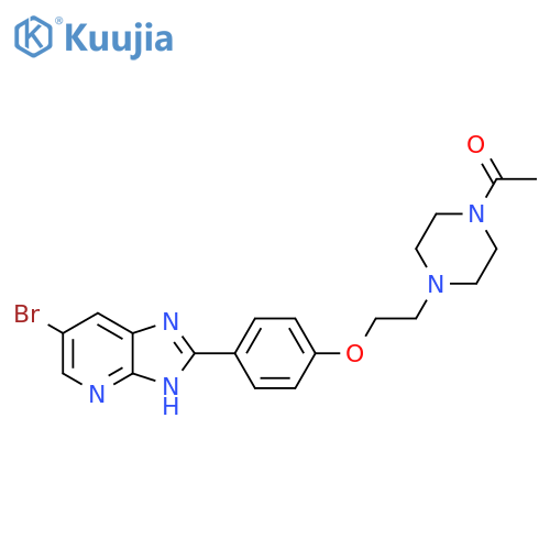 Piperazine,1-acetyl-4-[2-[4-(6-bromo-1H-imidazo[4,5-b]pyridin-2-yl)phenoxy]ethyl]- structure