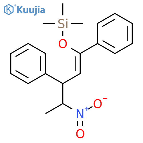 Silane, trimethyl[(4-nitro-1,3-diphenyl-1-pentenyl)oxy]- structure
