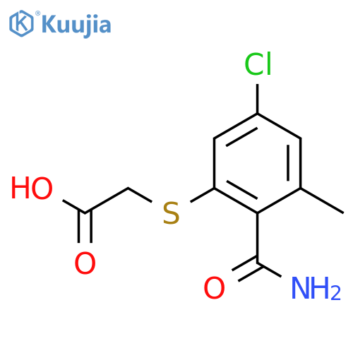 Acetic acid,2-[[2-(aminocarbonyl)-5-chloro-3-methylphenyl]thio]- structure