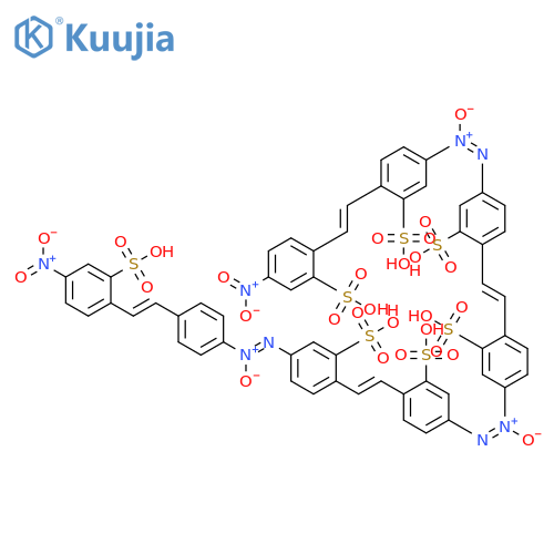 Benzenesulfonic acid, 5-[[4-[2-[4-[[4-[2-(4-nitro-2-sulfophenyl)ethenyl]phenyl]-ONN-azoxy]-2-sulfophenyl]ethenyl]-3-sulfophenyl]-NNO-azoxy]-2-[2-[4-[[4-[2-(4-nitro-2-sulfophenyl)ethenyl]-3-sulfophenyl]-ONN-azoxy]-2-sulfophenyl]ethenyl]- structure