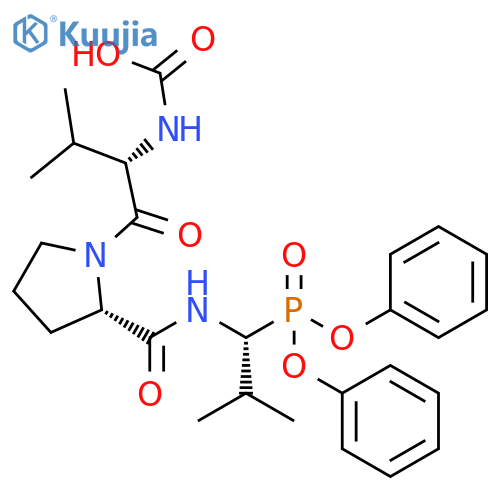 L-Prolinamide,N-carboxy-L-valyl-N-[(1R)-1-(diphenoxyphosphinyl)-2-methylpropyl]- structure