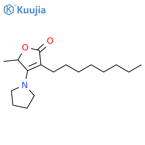 2(5H)-Furanone, 5-methyl-3-octyl-4-(1-pyrrolidinyl)- structure