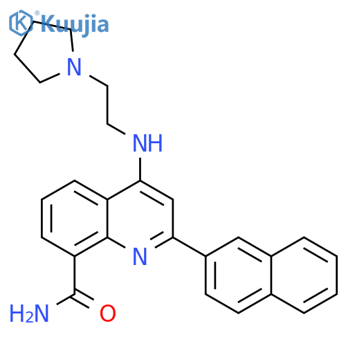 8-Quinolinecarboxamide,2-(2-naphthalenyl)-4-[[2-(1-pyrrolidinyl)ethyl]amino]- structure