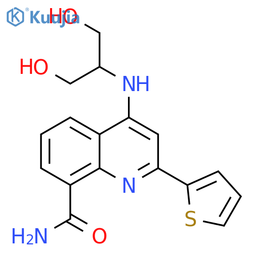 8-Quinolinecarboxamide,4-[[2-hydroxy-1-(hydroxymethyl)ethyl]amino]-2-(2-thienyl)- structure