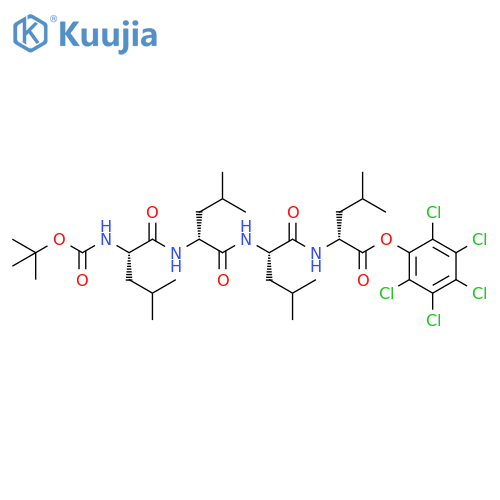D-Leucine, N-[N-[N-[N-[(1,1-dimethylethoxy)carbonyl]-L-leucyl]-D-leucyl]-L-leucyl]-, pentachlorophenyl ester (9CI) structure