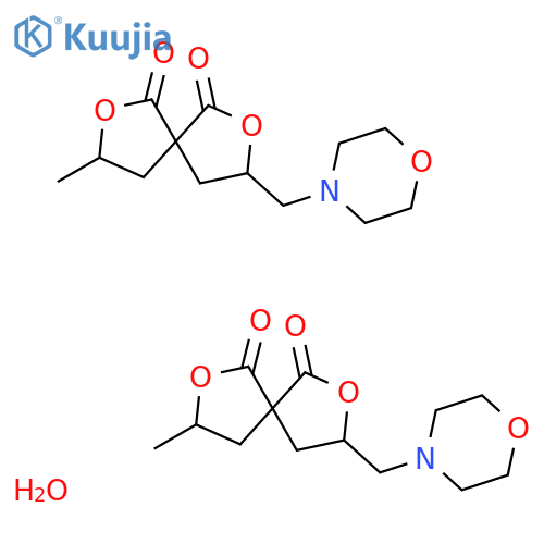 3-methyl-8-(morpholin-4-ylmethyl)-2,7-dioxaspiro[4.4]nonane-1,6-dione hydrate (2:1) structure