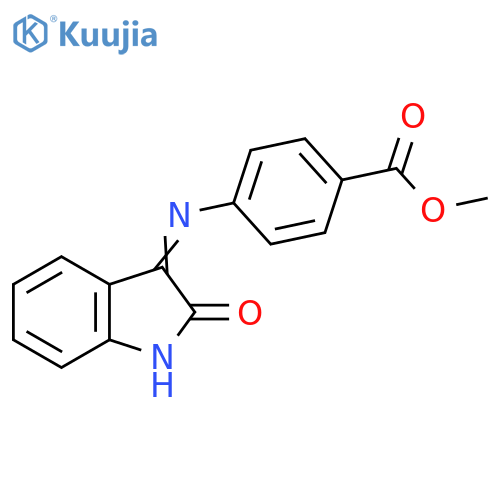 methyl 4-{(3Z)-2-oxo-2,3-dihydro-1H-indol-3-ylideneamino}benzoate structure