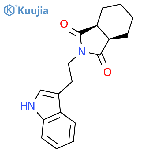 1H-ISOINDOLE-1,3(2H)-DIONE, HEXAHYDRO-2-[2-(1H-INDOL-3-YL)ETHYL]-, CIS- structure