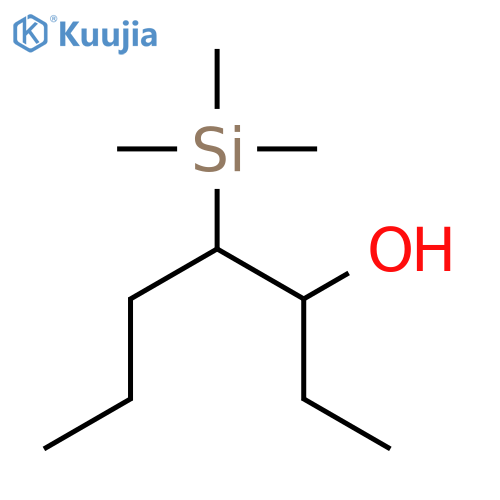 3-Heptanol, 4-(trimethylsilyl)- structure