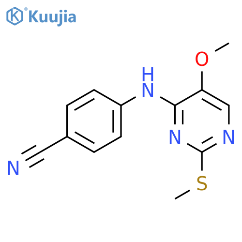 Benzonitrile,4-[[5-methoxy-2-(methylthio)-4-pyrimidinyl]amino]- structure