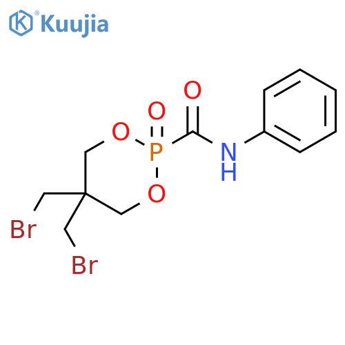 1,3,2-Dioxaphosphorinane-2-carboxamide, 5,5-bis(bromomethyl)-N-phenyl-, 2-oxide structure