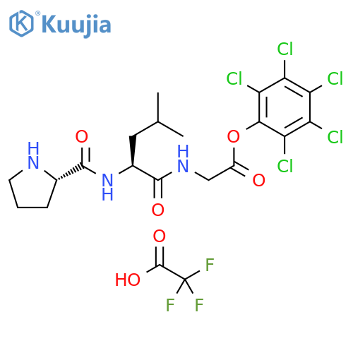 Glycine, N-(N-L-prolyl-L-leucyl)-, pentachlorophenyl ester, mono(trifluoroacetate) (9CI) structure