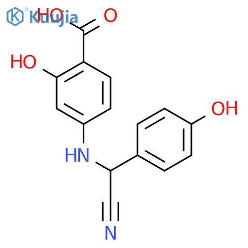 Benzoic acid, 4-[[cyano(4-hydroxyphenyl)methyl]amino]-2-hydroxy- structure