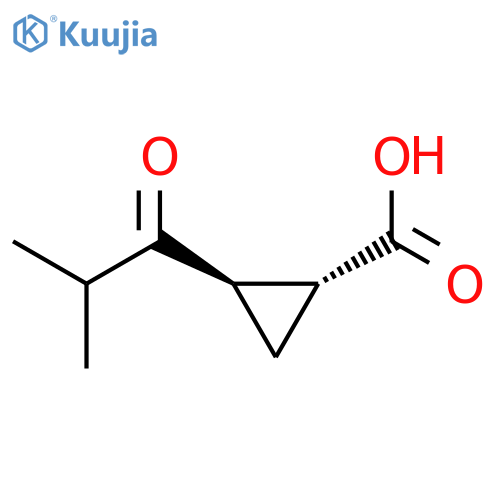 Cyclopropanecarboxylic acid, 2-(2-methyl-1-oxopropyl)-, trans- structure