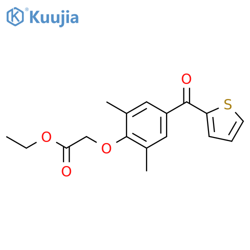 Acetic acid, [2,6-dimethyl-4-(2-thienylcarbonyl)phenoxy]-, ethyl ester structure