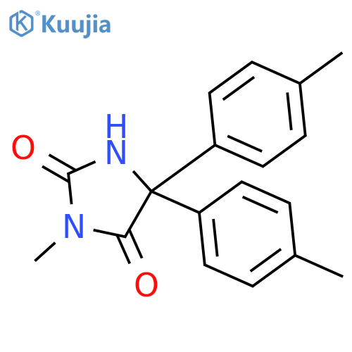 2,4-IMIDAZOLIDINEDIONE, 3-METHYL-5,5-BIS(4-METHYLPHENYL)- structure