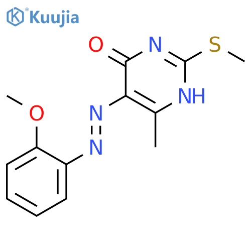 4(1H)-Pyrimidinone, 5-[(2-methoxyphenyl)azo]-6-methyl-2-(methylthio)- structure