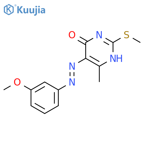 4(1H)-PYRIMIDINONE, 5-[(3-METHOXYPHENYL)AZO]-6-METHYL-2-(METHYLTHIO)- structure