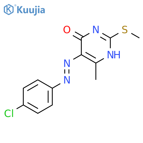 4(1H)-Pyrimidinone, 5-[(4-chlorophenyl)azo]-6-methyl-2-(methylthio)- structure