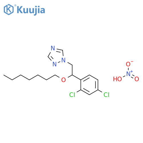 1H-1,2,4-Triazole, 1-[2-(2,4-dichlorophenyl)-2-(heptyloxy)ethyl]-, nitrate structure
