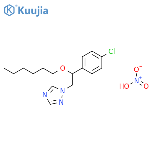 1H-1,2,4-Triazole, 1-[2-(4-chlorophenyl)-2-(hexyloxy)ethyl]-, mononitrate structure