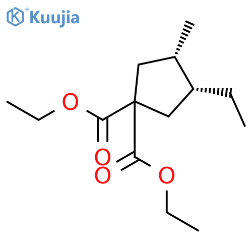 1,1-Cyclopentanedicarboxylic acid, 3-ethyl-4-methyl-, diethyl ester, cis- structure