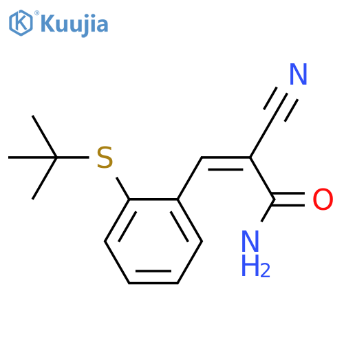 2-PROPENAMIDE, 2-CYANO-3-[2-[(1,1-DIMETHYLETHYL)THIO]PHENYL]- structure