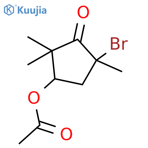 Cyclopentanone, 3-(acetyloxy)-5-bromo-2,2,5-trimethyl- structure