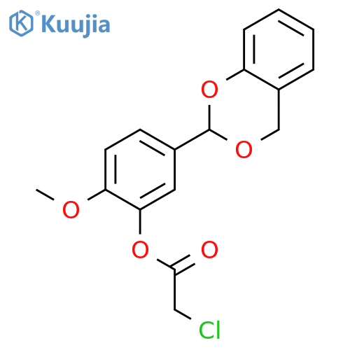 Acetic acid, chloro-, 5-(4H-1,3-benzodioxin-2-yl)-2-methoxyphenyl ester structure