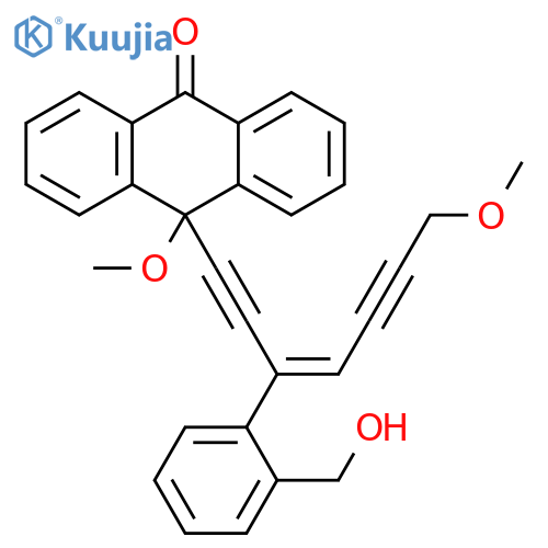 9(10H)-Anthracenone,10-[(3E)-3-[2-(hydroxymethyl)phenyl]-7-methoxy-3-heptene-1,5-diynyl]-10-methoxy- structure
