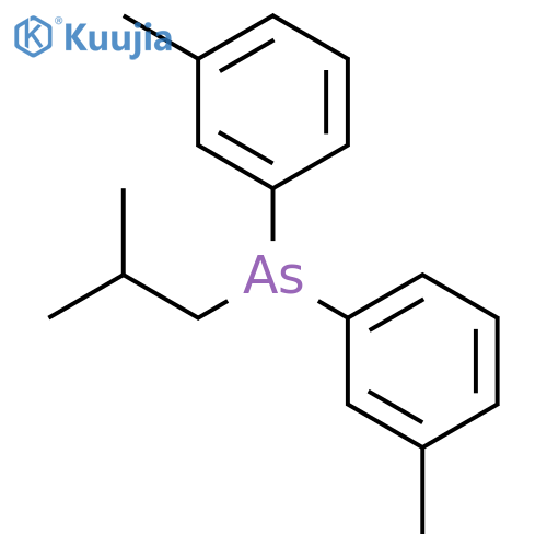 Arsine, bis(3-methylphenyl)(2-methylpropyl)- structure