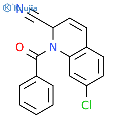 2-QUINOLINECARBONITRILE, 1-BENZOYL-7-CHLORO-1,2-DIHYDRO- structure
