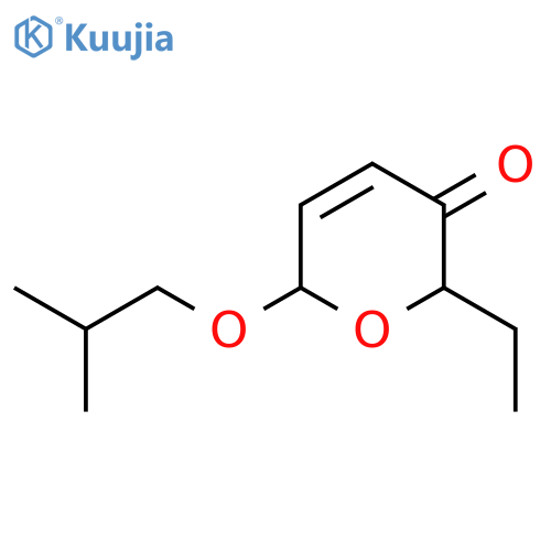 2H-Pyran-3(6H)-one, 2-ethyl-6-(2-methylpropoxy)- structure