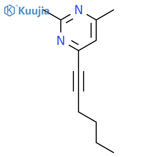 Pyrimidine, 4-(1-hexynyl)-2,6-dimethyl- structure