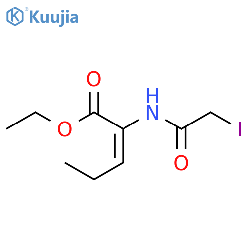 2-PENTENOIC ACID, 2-[(IODOACETYL)AMINO]-, ETHYL ESTER, (E)- structure