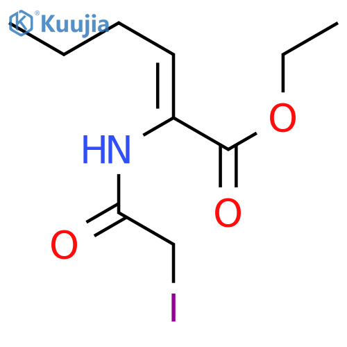 2-Hexenoic acid, 2-[(iodoacetyl)amino]-, ethyl ester, (Z)- structure