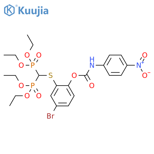 Carbamic acid, (4-nitrophenyl)-,2-[[bis(diethoxyphosphinyl)methyl]thio]-4-bromophenyl ester structure