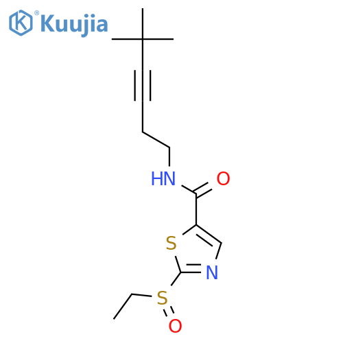5-Thiazolecarboxamide, N-(5,5-dimethyl-3-hexynyl)-2-(ethylsulfinyl)- structure