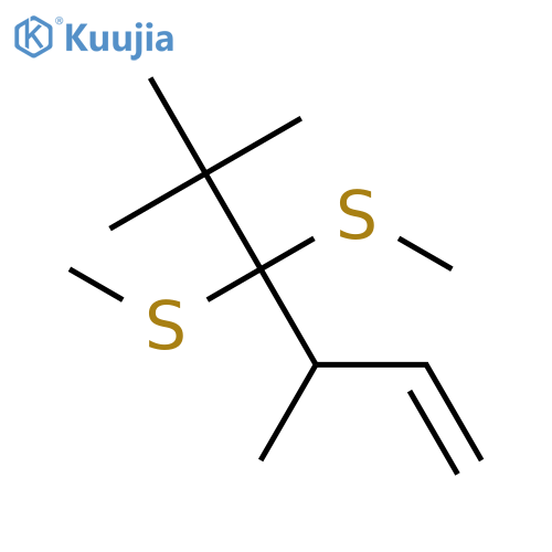 1-Hexene, 3,5,5-trimethyl-4,4-bis(methylthio)- structure
