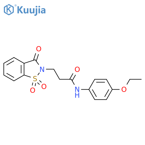 N-(4-ethoxyphenyl)-3-(1,1,3-trioxo-2,3-dihydro-1lambda6,2-benzothiazol-2-yl)propanamide structure