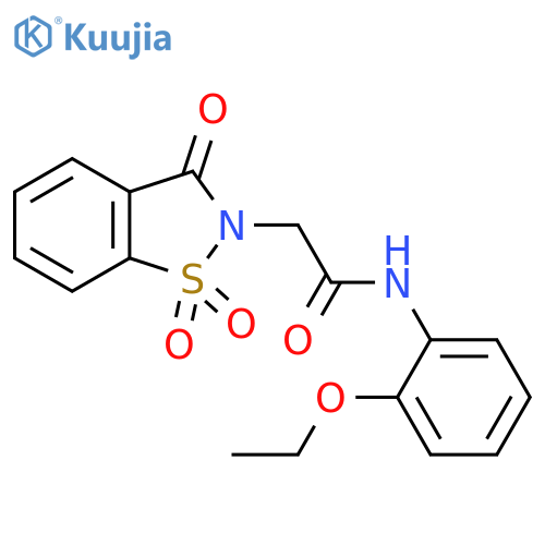 N-(2-ethoxyphenyl)-2-(1,1,3-trioxo-2,3-dihydro-1lambda6,2-benzothiazol-2-yl)acetamide structure