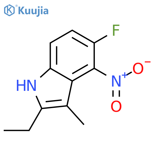 1H-Indole,2-ethyl-5-fluoro-3-methyl-4-nitro-(9CI) structure