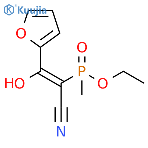 Phosphinic acid, [(1E)-1-cyano-2-(2-furanyl)-2-hydroxyethenyl]methyl-,ethyl ester structure