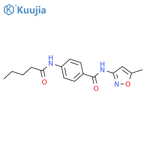 N-(5-methyl-1,2-oxazol-3-yl)-4-(pentanoylamino)benzamide structure