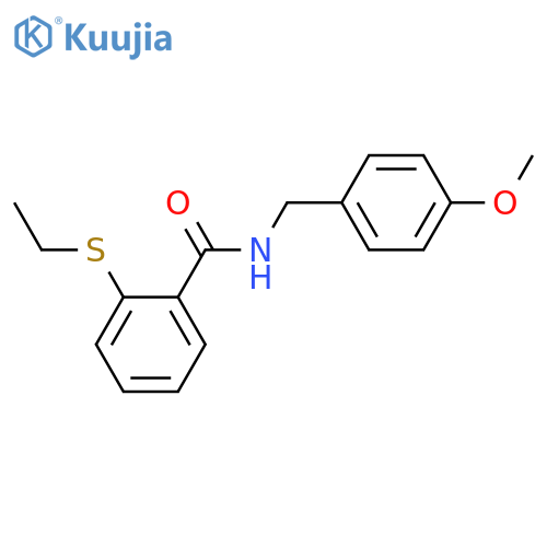 2-(ethylsulfanyl)-N-(4-methoxybenzyl)benzamide structure