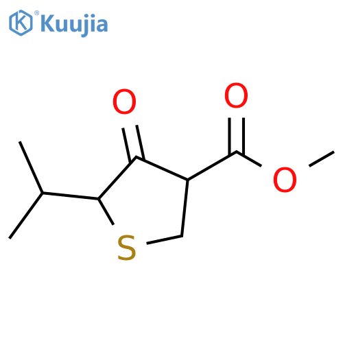 3-Thiophenecarboxylic acid, tetrahydro-5-(1-methylethyl)-4-oxo-, methylester structure