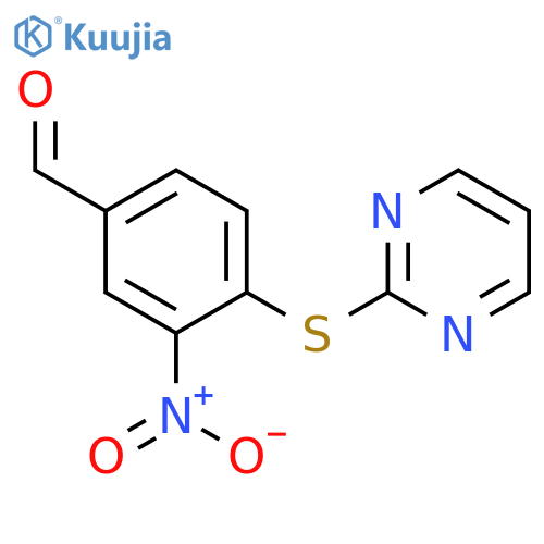 3-nitro-4-(pyrimidin-2-ylsulfanyl)benzaldehyde structure