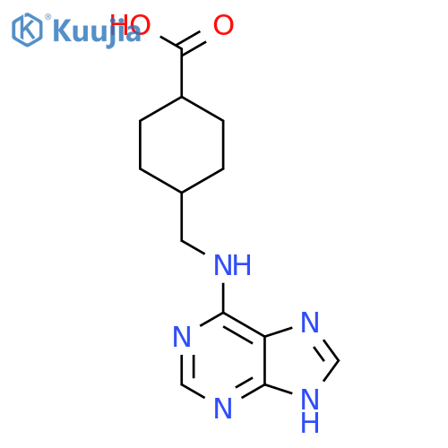 Cyclohexanecarboxylic acid, 4-[(1H-purin-6-ylamino)methyl]- structure
